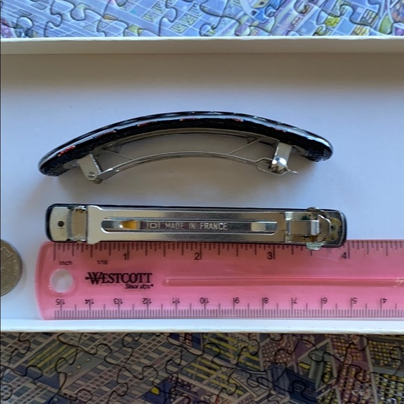 Dichroic glass barrettes x 2 large French clip - Picture 3 of 3